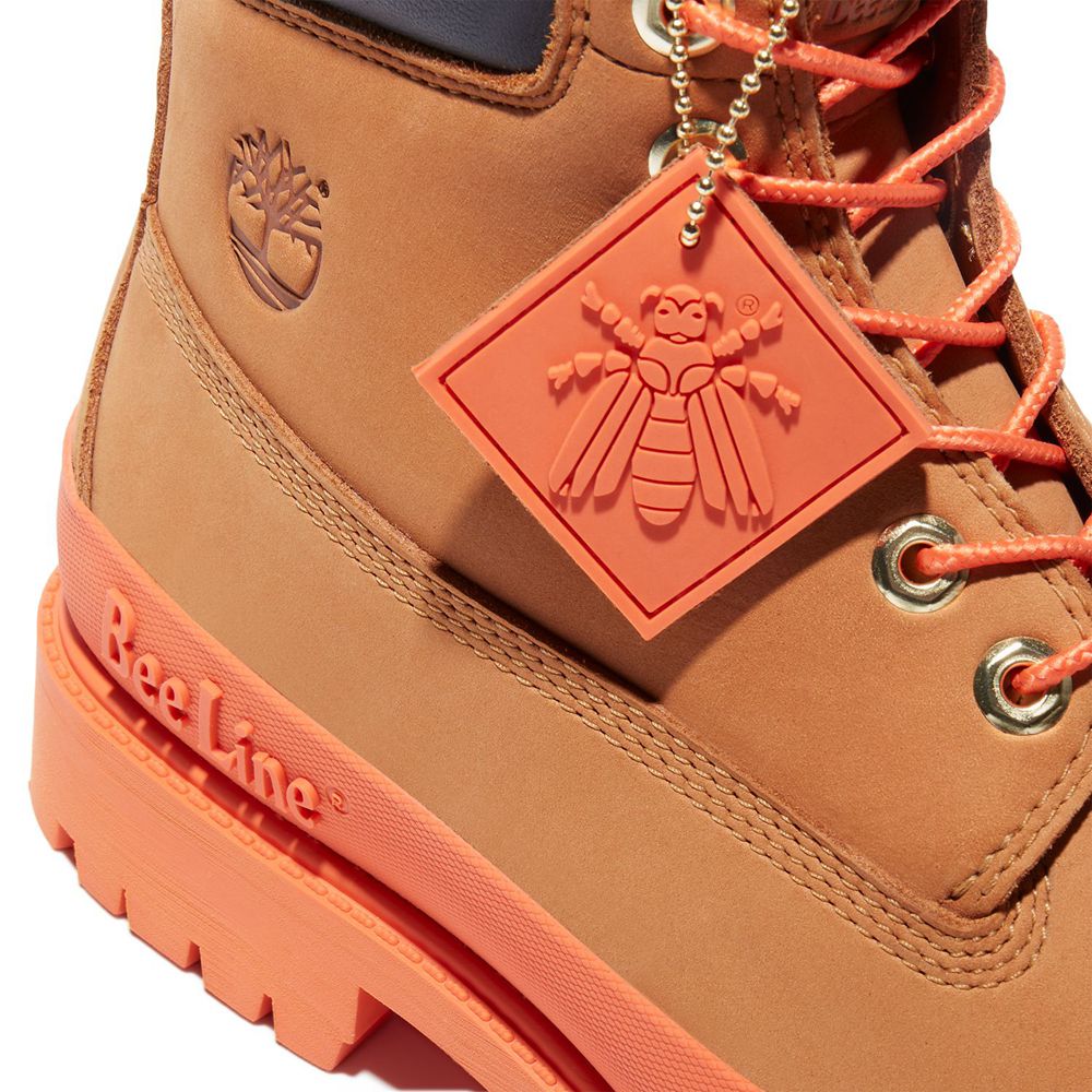 Bototos Timberland Hombre 6-Inch Bee Line X Waterproof Rubber Toe Marrones/Naranjas - Chile TED-6928